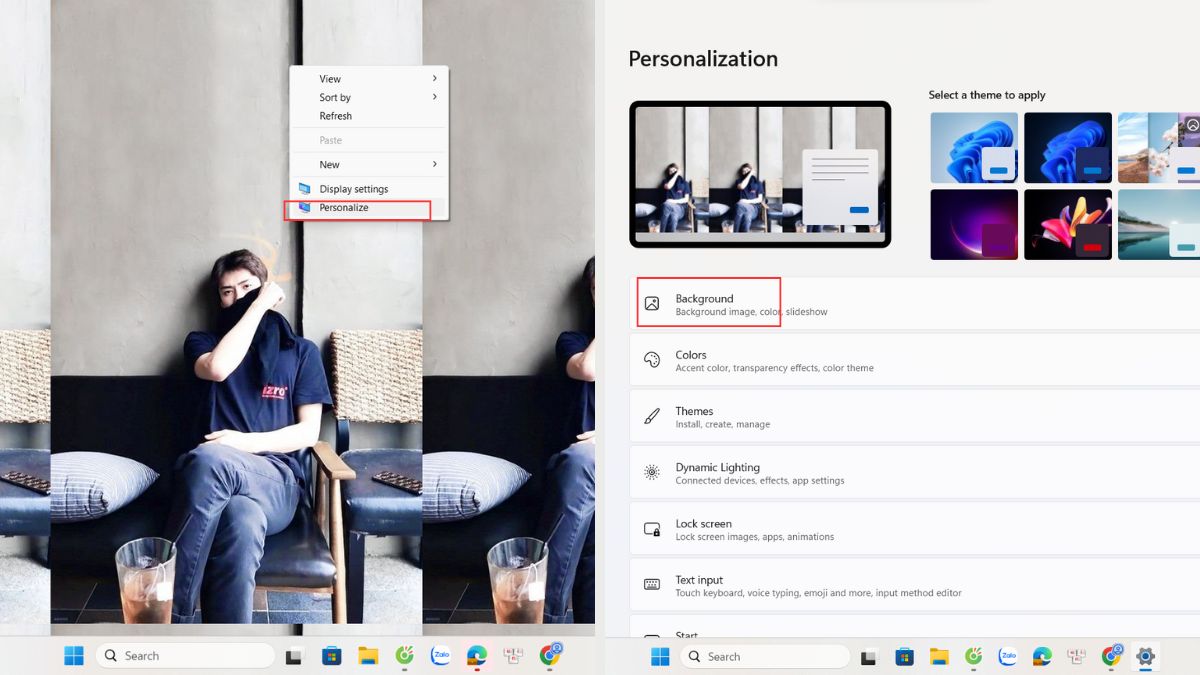 Cách thay đổi hình nền Desktop