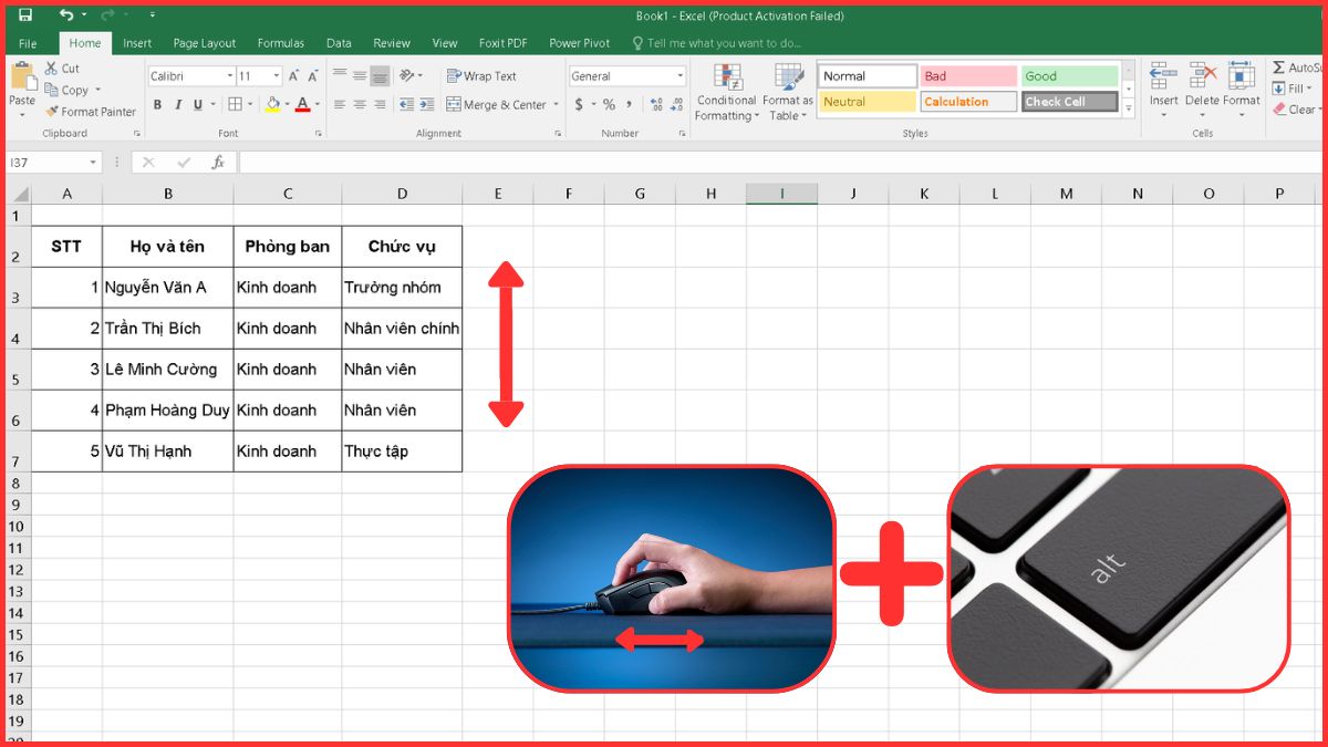 Kéo-thả kèm phím Alt để cuộn nhanh trang tính