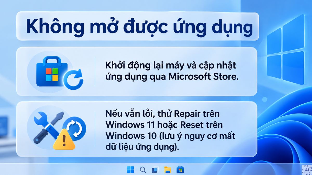 Không mở được ứng dụng Dynabook Support Utility