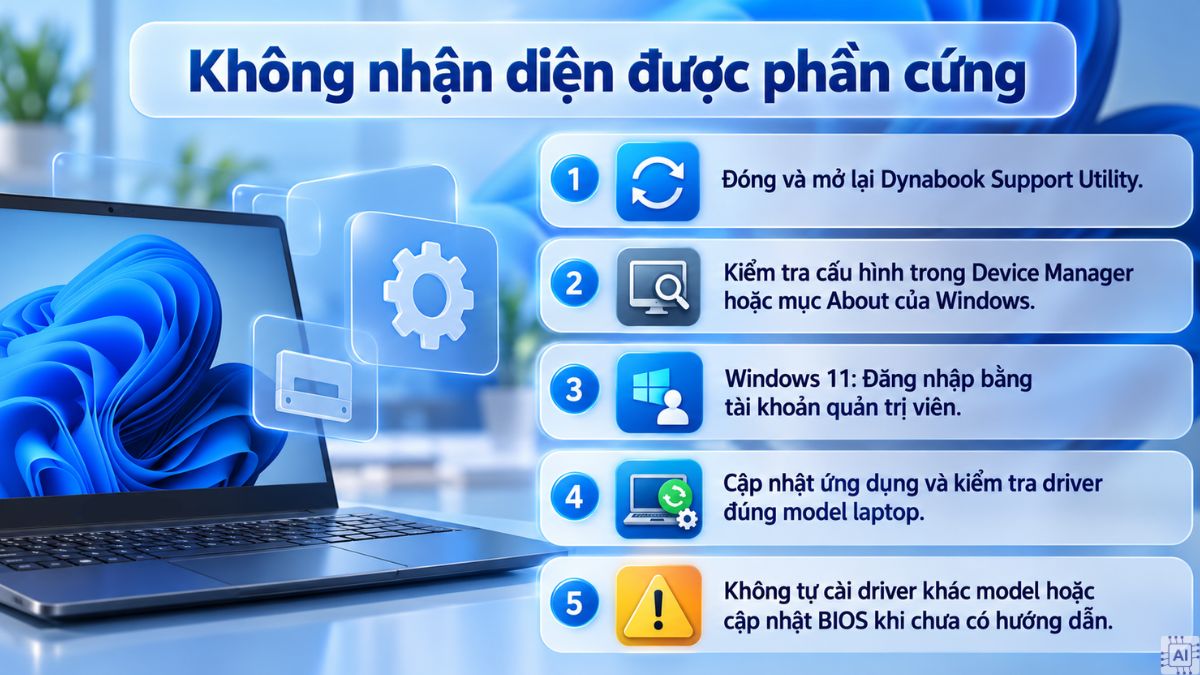 Không nhận diện được phần cứng