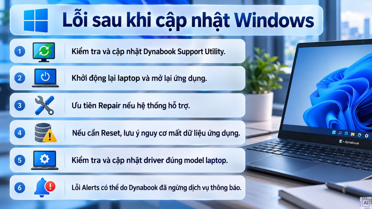 Lỗi sau khi cập nhật Windows