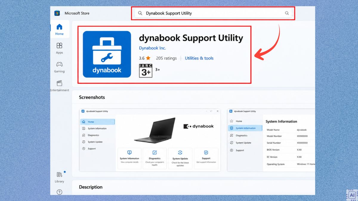 Hướng dẫn tải và cài đặt Dynabook Support Utility trên Win 11