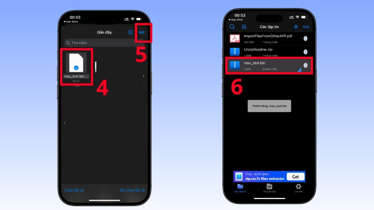 Cách mở file BIN trên iOS