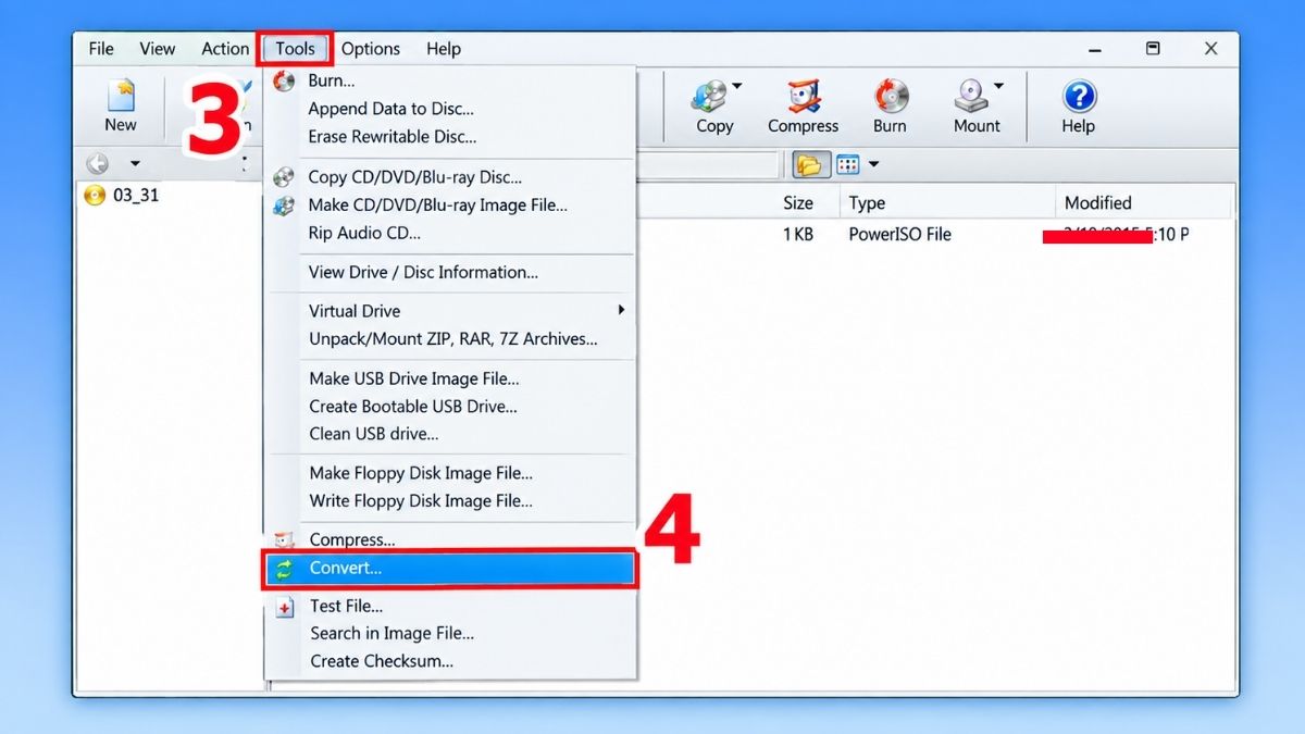 Cách chuyển đổi file BIN sang ISO