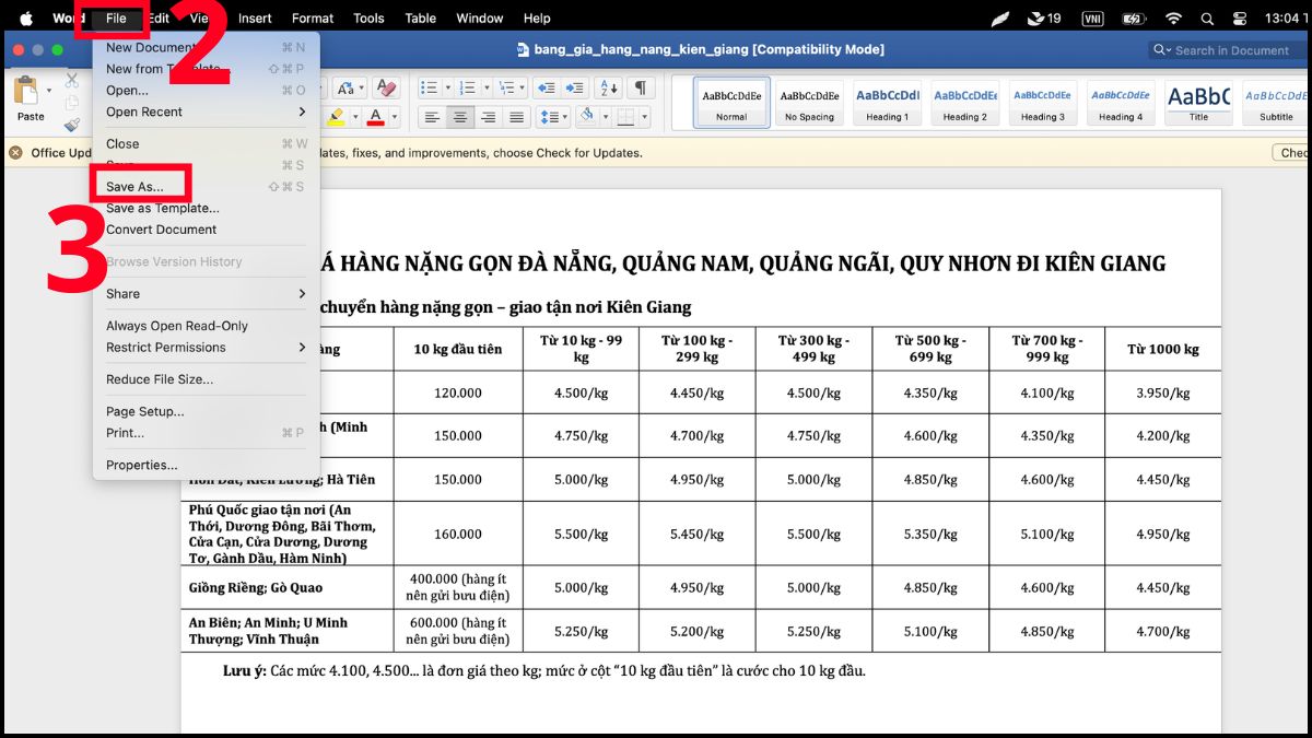 Cách lưu file Word dưới dạng ODT trực tiếp