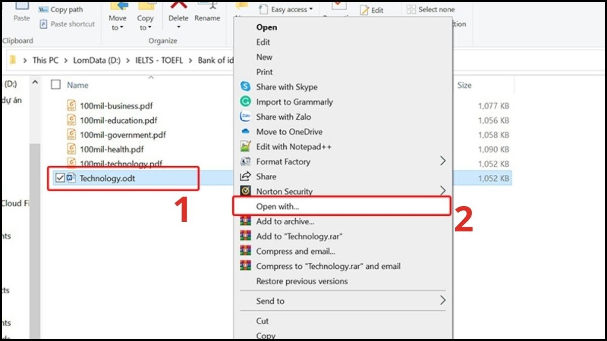 Hướng dẫn mở file ODT bằng phần mềm đọc đuôi ODT