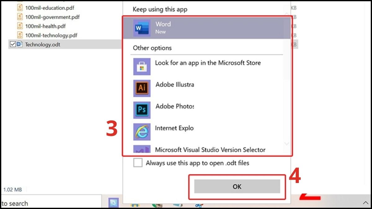 Hướng dẫn mở file ODT bằng phần mềm đọc đuôi ODT