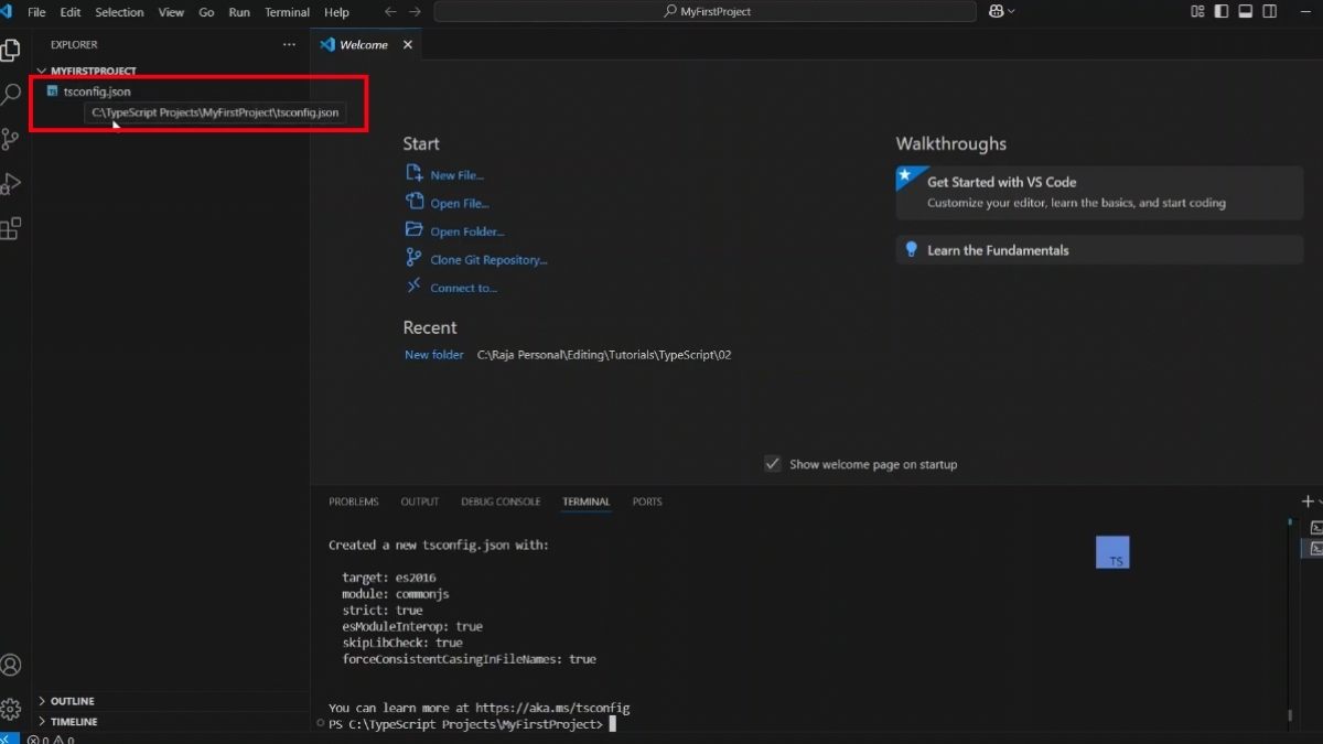 Làm việc với file .ts bằng VS Code