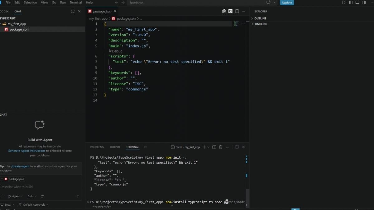Biên dịch file .ts sang JavaScript (dùng tsc)