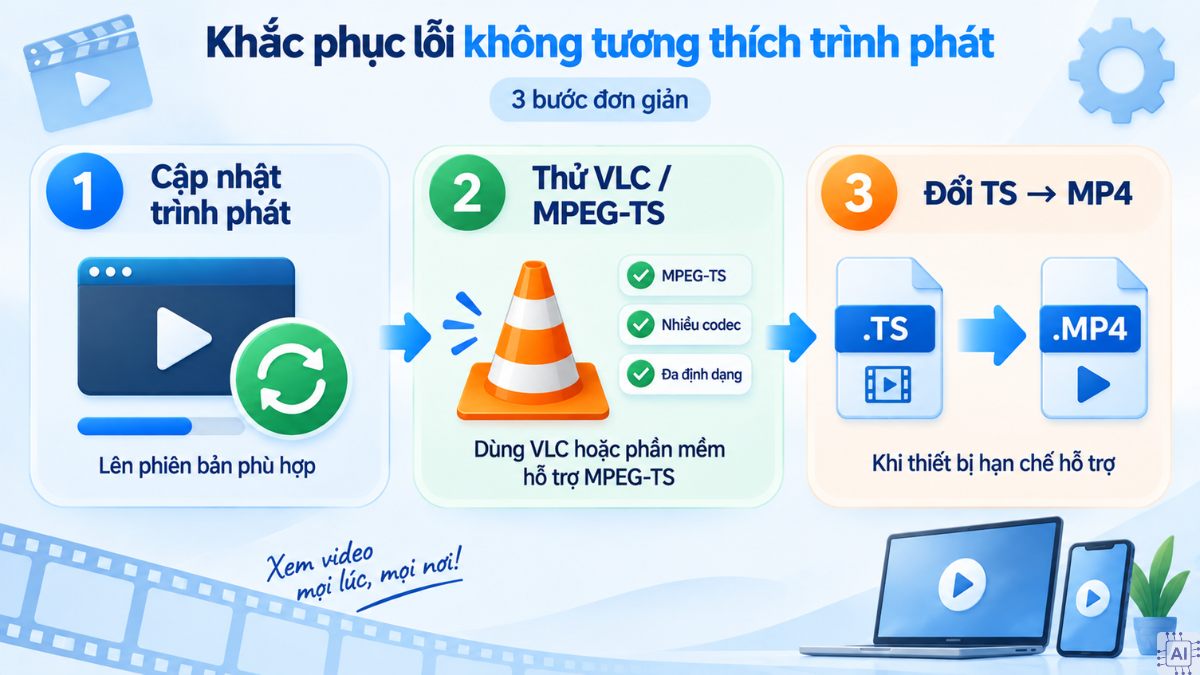 Khắc phục lỗi không tương thích trình phát
