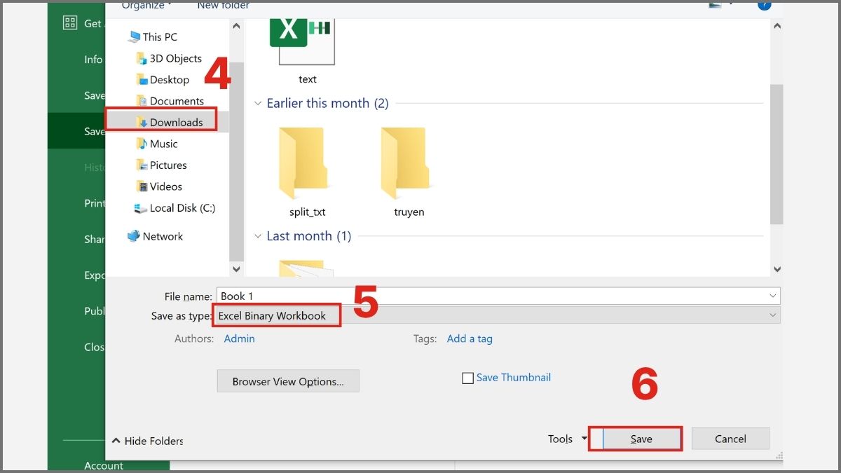 Hướng dẫn chuyển đổi XLSX hoặc XLSM sang XLSB