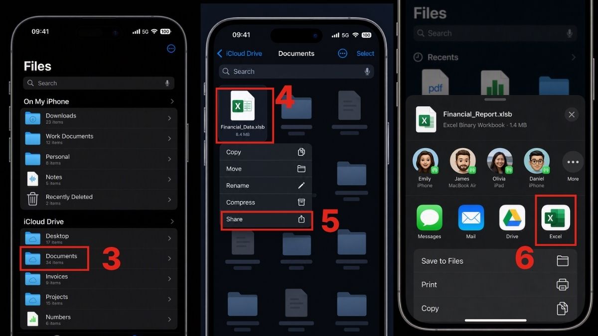 Cách mở file XLSB trên iOS