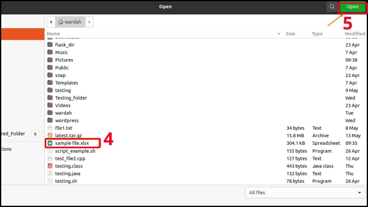 Cách mở file XLSM bằng LibreOffice Calc