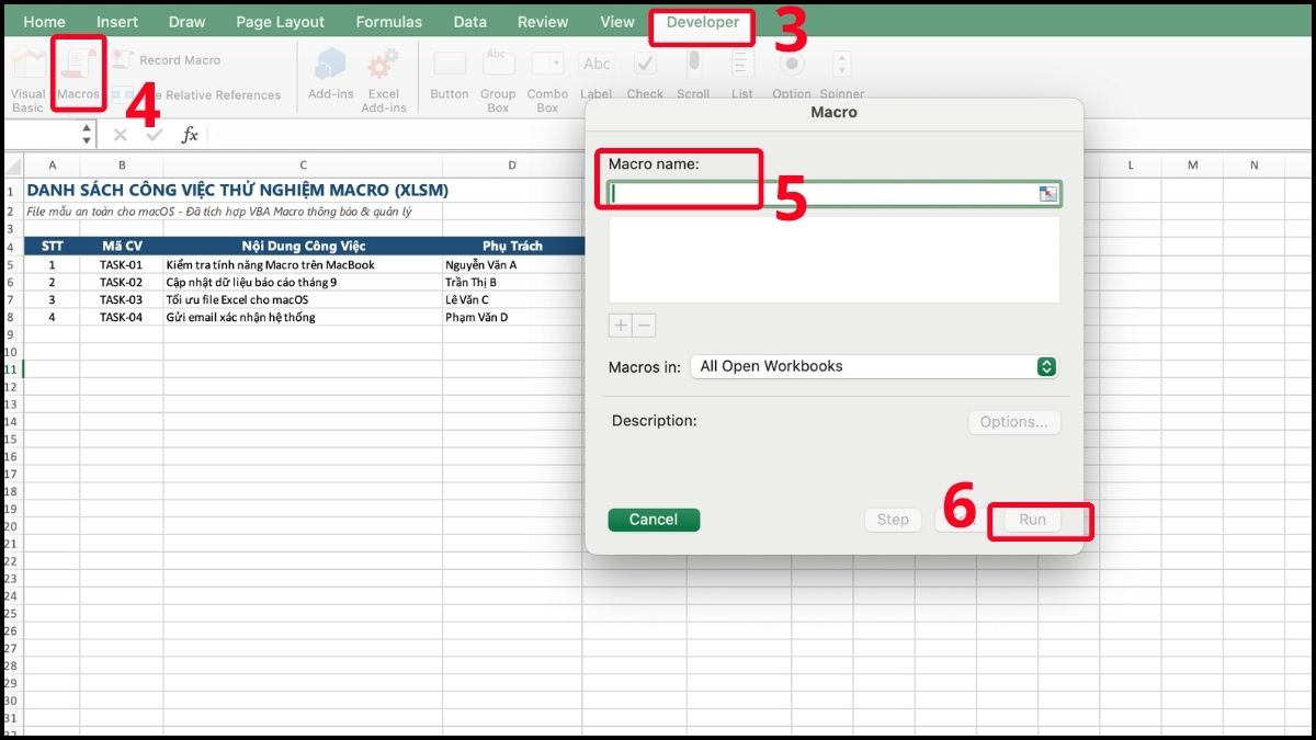 Cách sử dụng file XLSM chi tiết từng bước