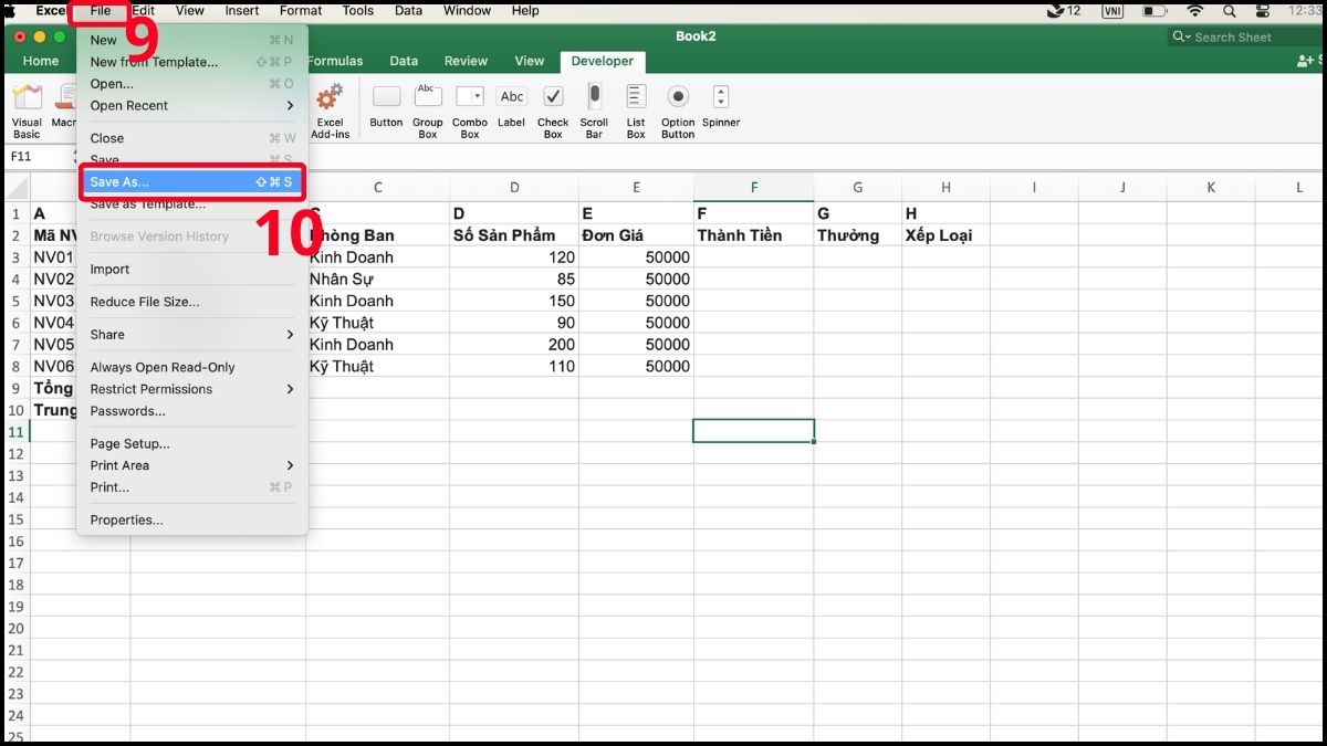 Cách tạo và lưu file XLSM mới