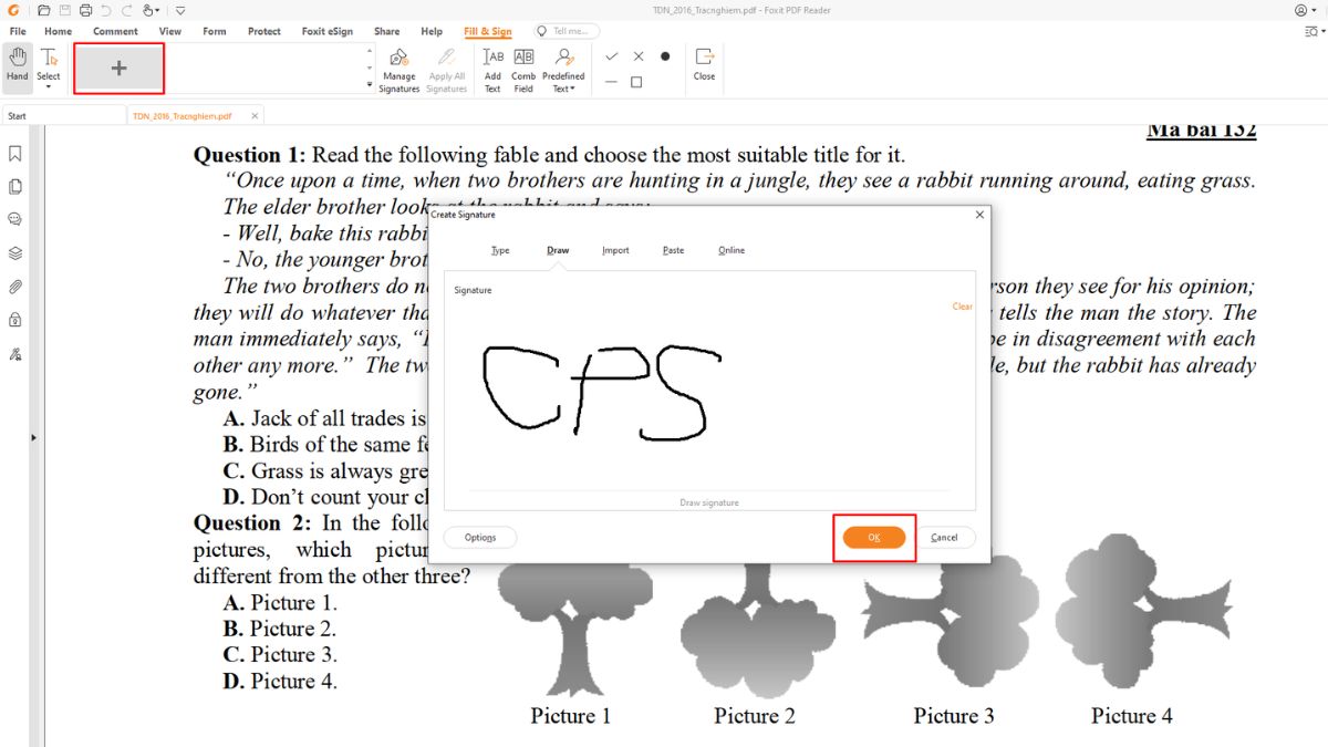 Cách sử dụng Fill & Sign trong Foxit Reader