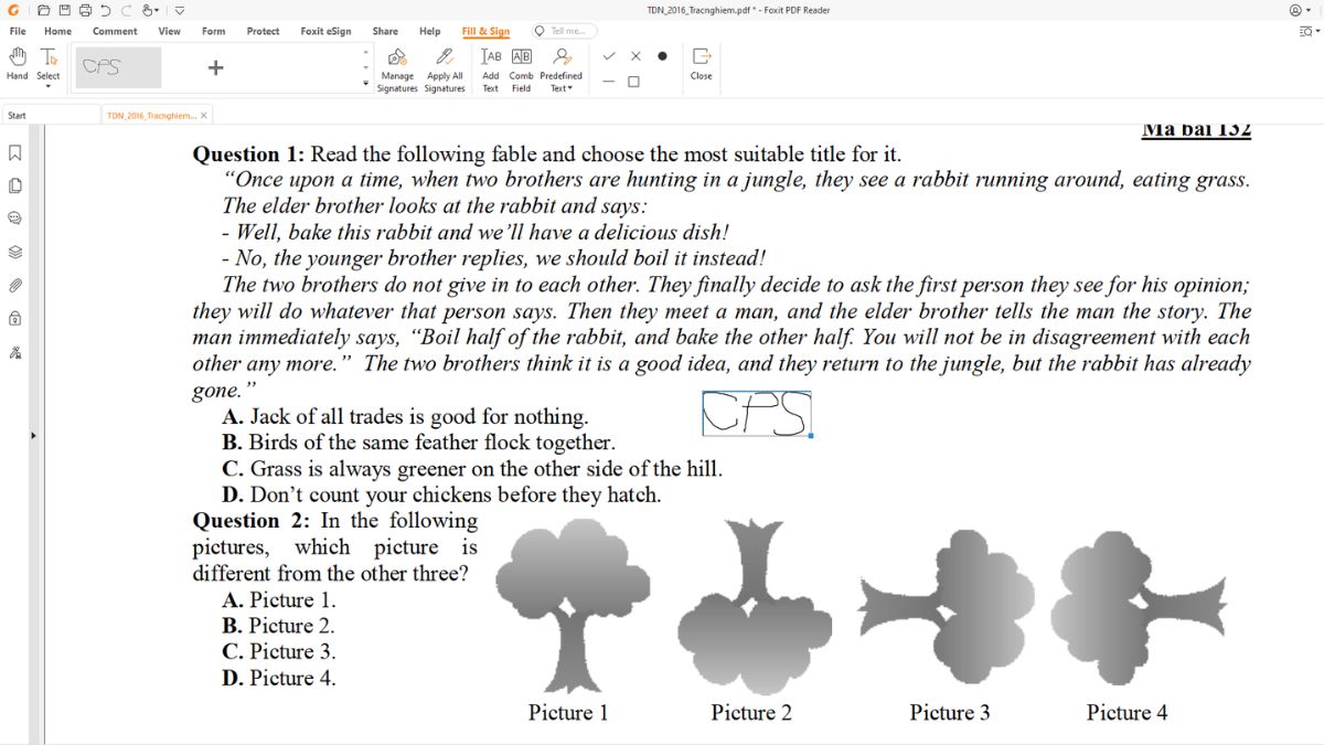 Cách sử dụng Fill & Sign trong Foxit Reader