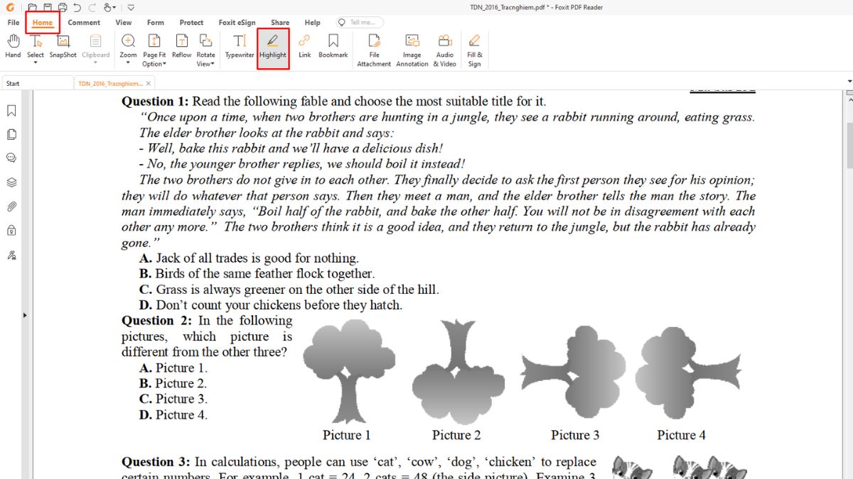 Cách sử dụng Highlight trong Foxit Reader