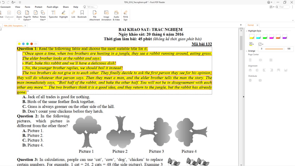 Cách sử dụng Highlight trong Foxit Reader
