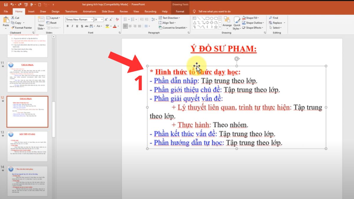 Giãn dòng cho một đoạn văn bản trong PowerPoint