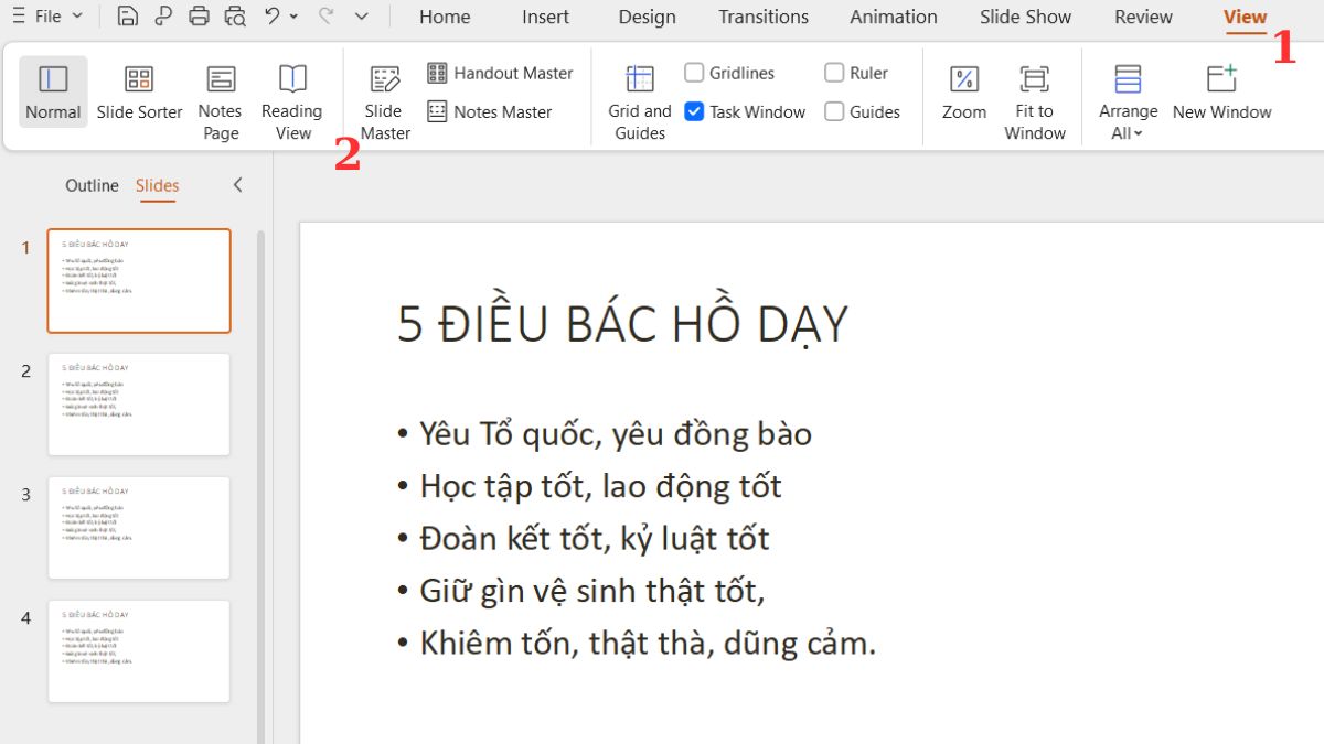 Giãn dòng cho toàn bộ bài thuyết trình