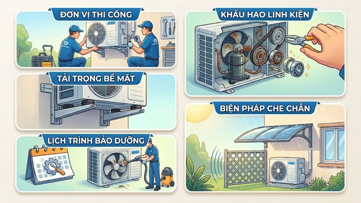Cách phòng tránh tình trạng cục nóng điều hòa phát ra tiếng ồn