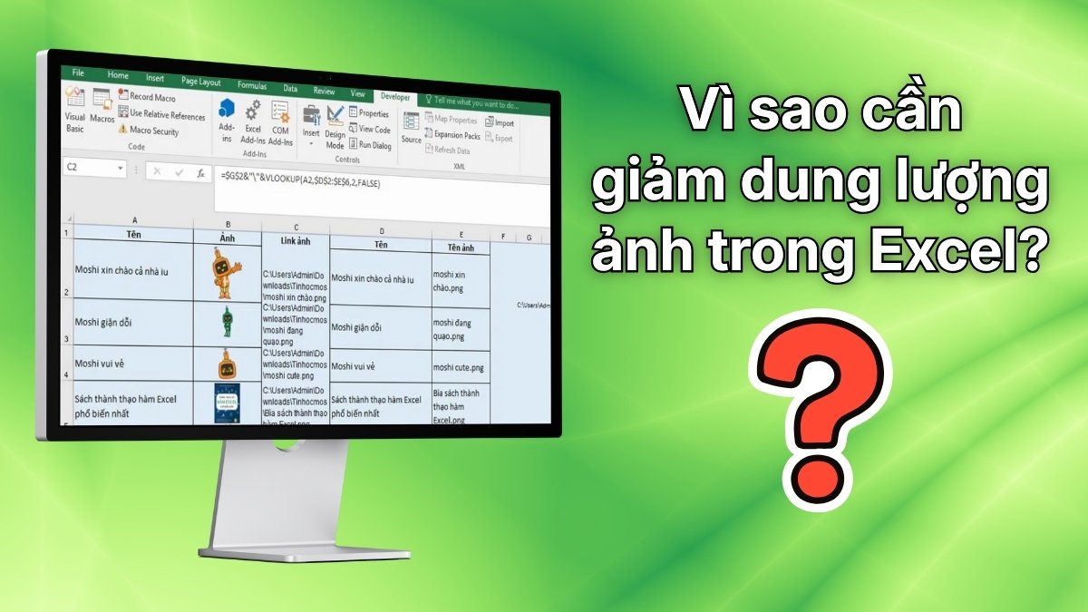 Vì sao cần giảm dung lượng ảnh trong Excel?