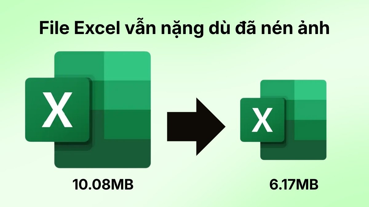 File vẫn nặng dù đã nén ảnh