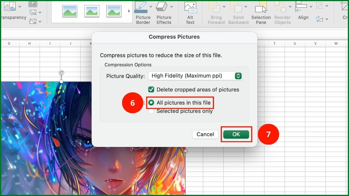 Cách nén ảnh trực tiếp trong Excel