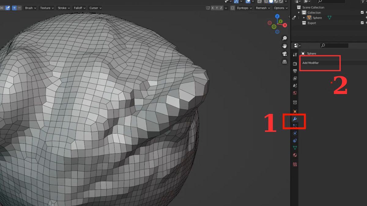 Phương pháp giảm lưới tự động trong Blender: Decimate Modifier