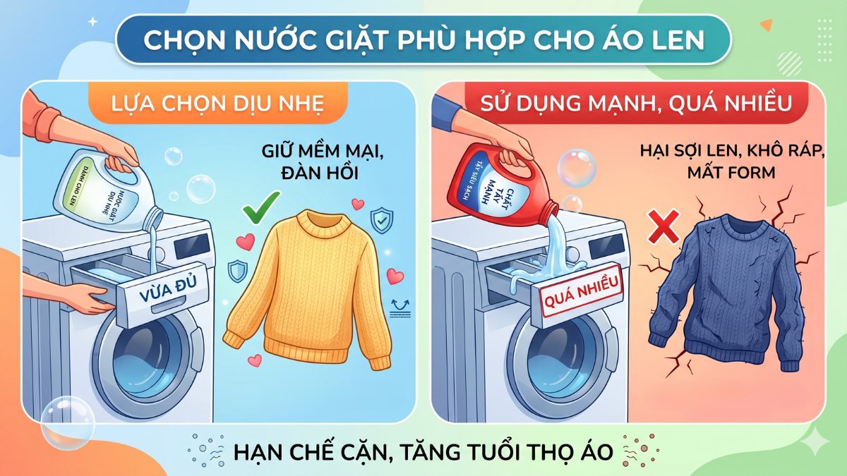Chọn nước giặt chuyên dụng để áo len luôn bền đẹp