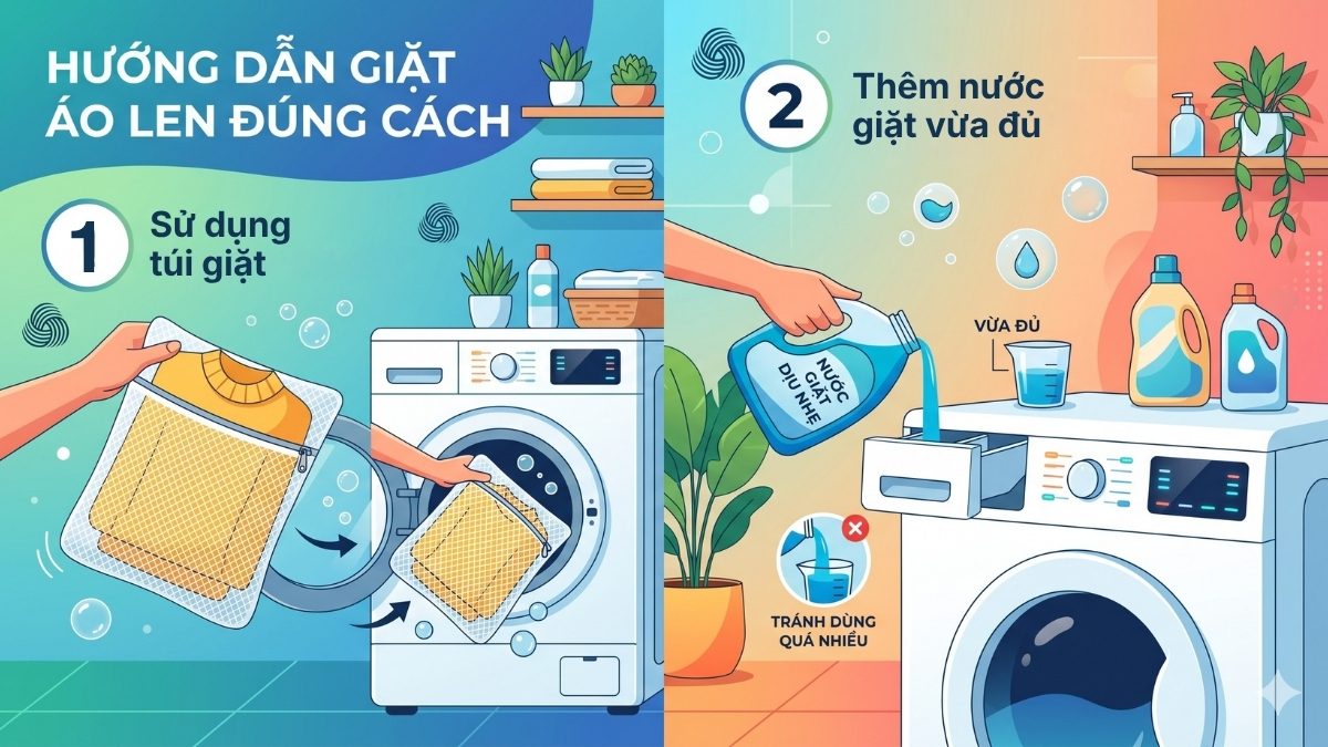Cách giặt áo len bằng máy giặt đúng chuẩn từng bước
