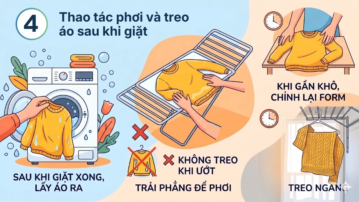 Cách giặt áo len bằng máy giặt đúng chuẩn từng bước
