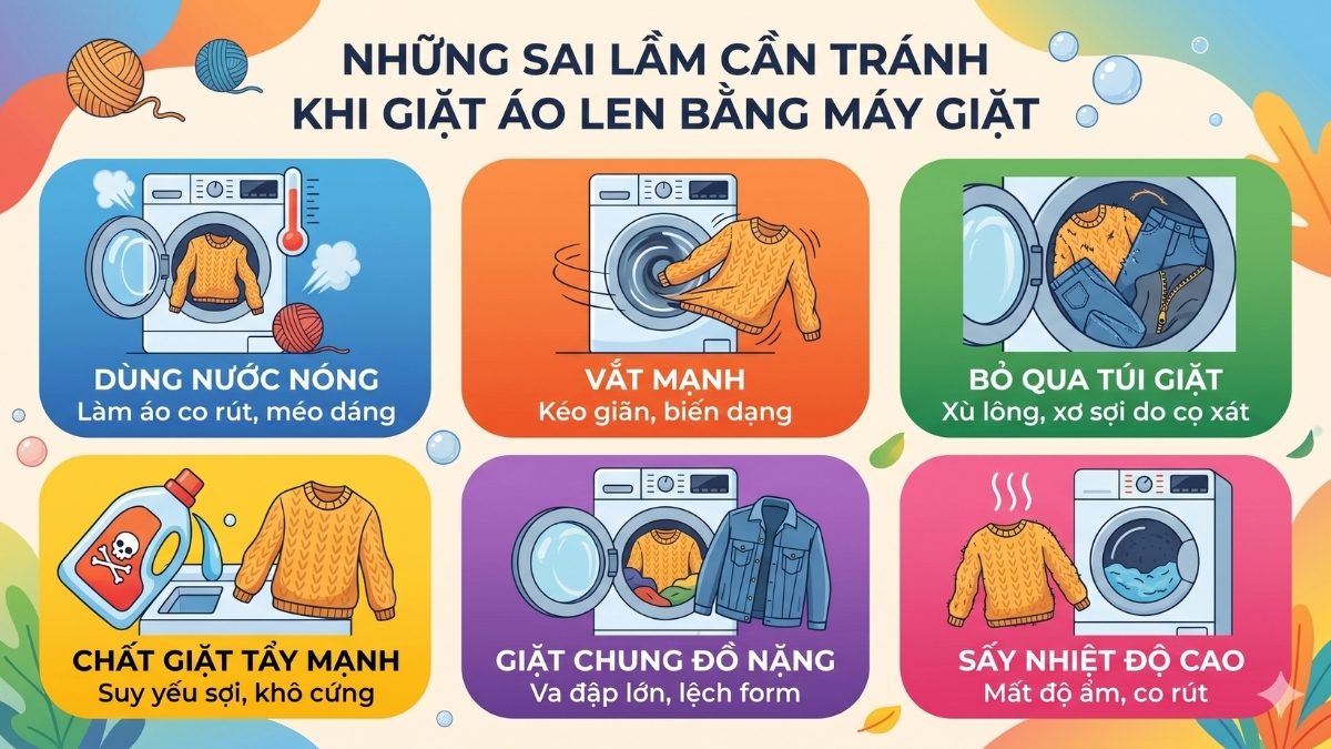 Những sai lầm cần tránh khi giặt áo len bằng máy giặt
