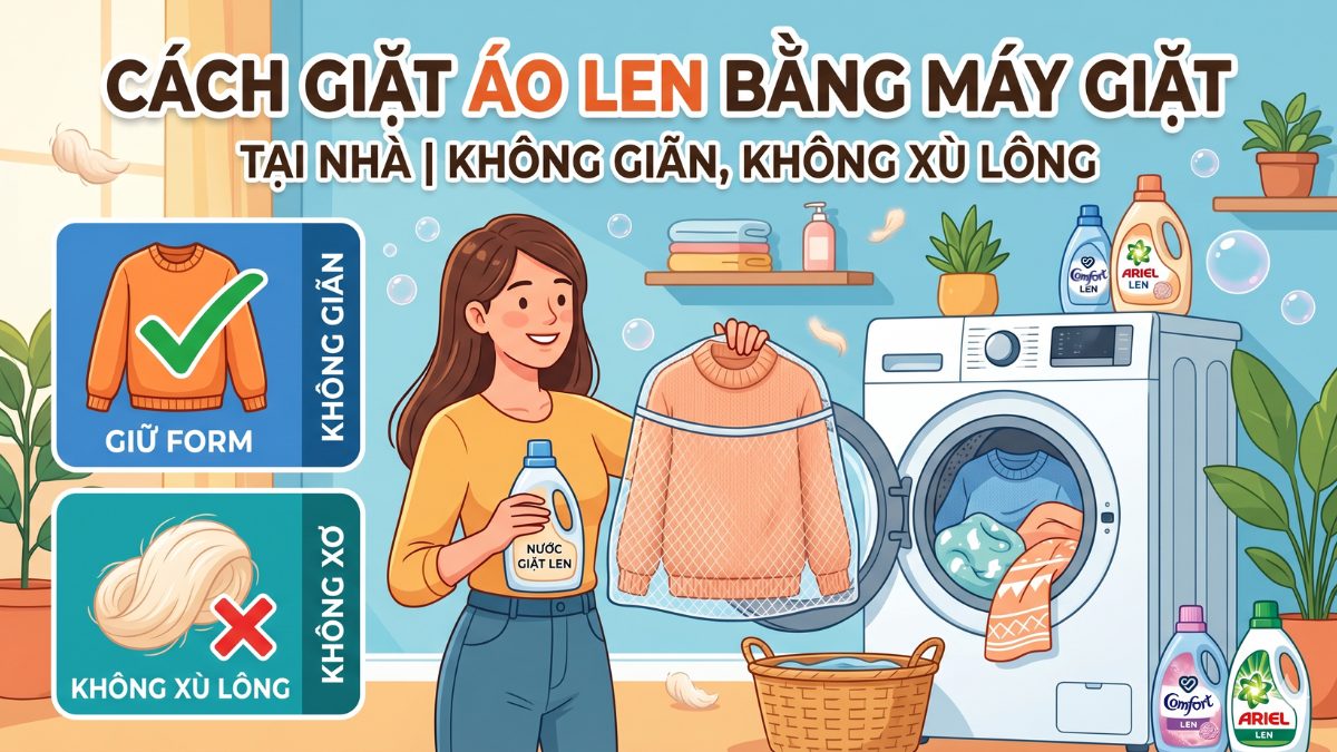 Cách giặt áo len bằng máy giặt không bị giãn, xù lông tại nhà