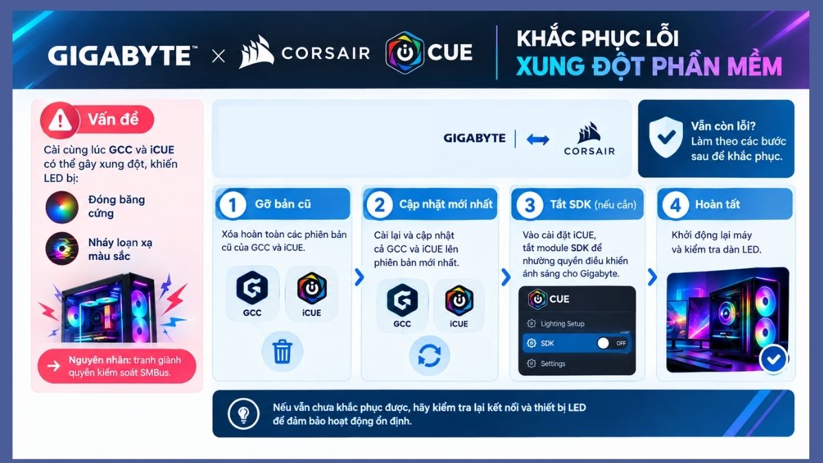 Lỗi xung đột phần mềm với Corsair iCUE
