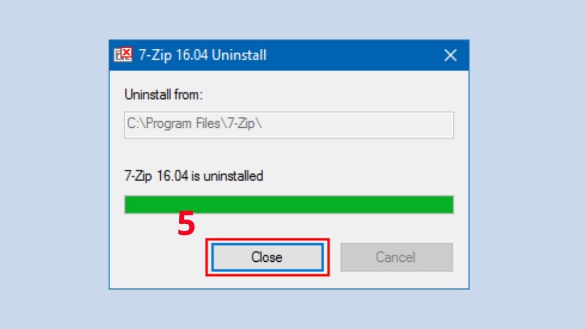 Sử dụng file Uninstall.exe có sẵn trên máy tính Windows