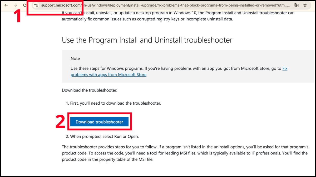 Sử dụng công cụ Troubleshooter của Microsoft