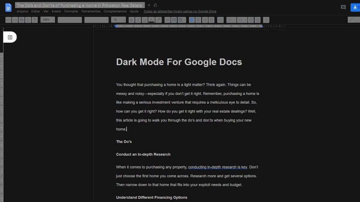 Dark Mode đem lại nhiều lợi ích khi làm việc trên Google Docs