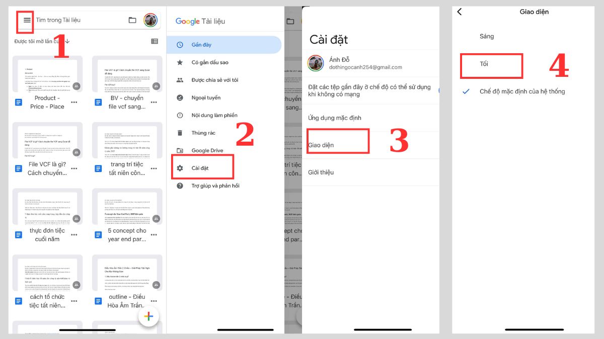 Cách cài Google Docs Dark Mode trên điện thoại