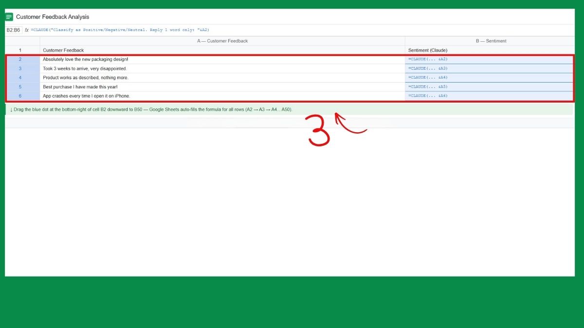 Hướng dẫn sử dụng Claude trực tiếp trong Google Sheet