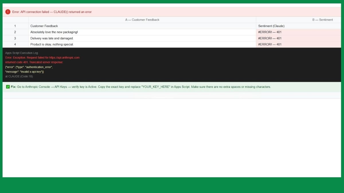 Lỗi kết nối API/Extension