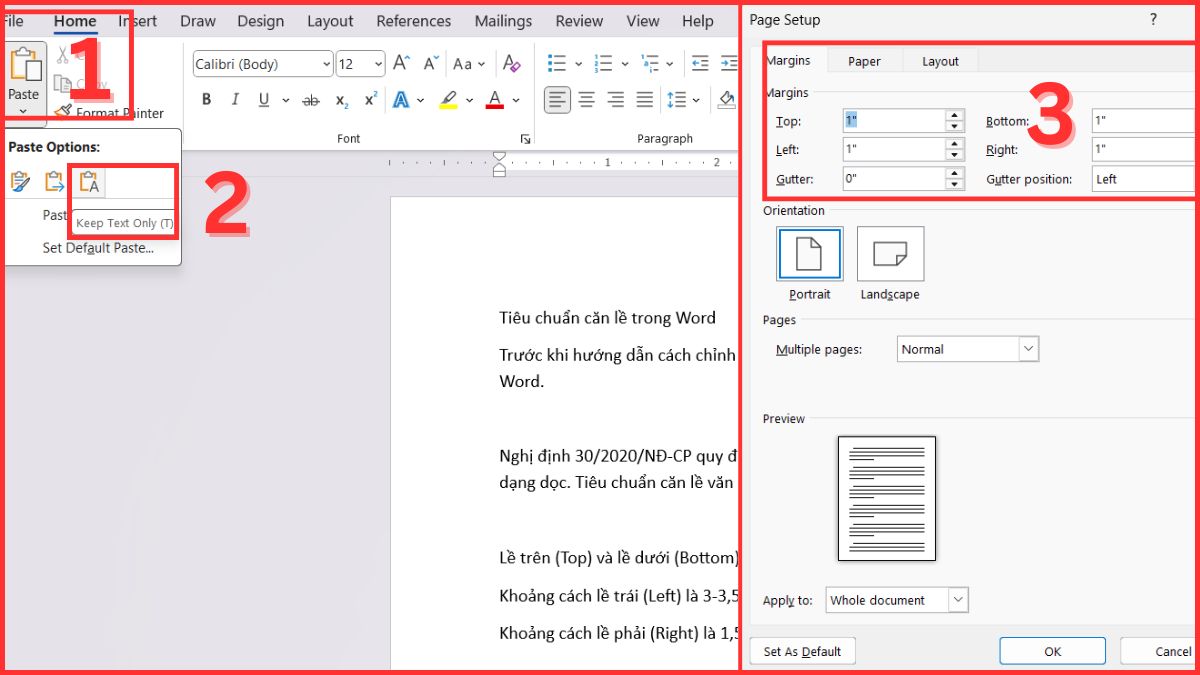 Căn lề bị lệch khi copy từ tài liệu khác