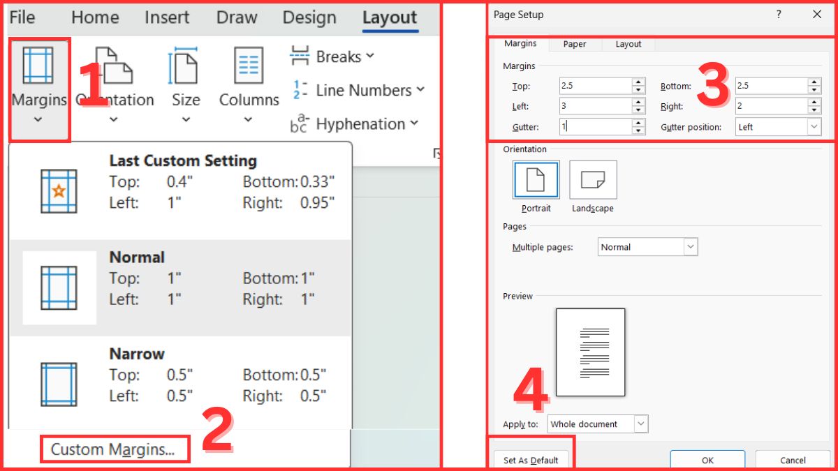 Thiết lập mặc định để dùng cho mọi file