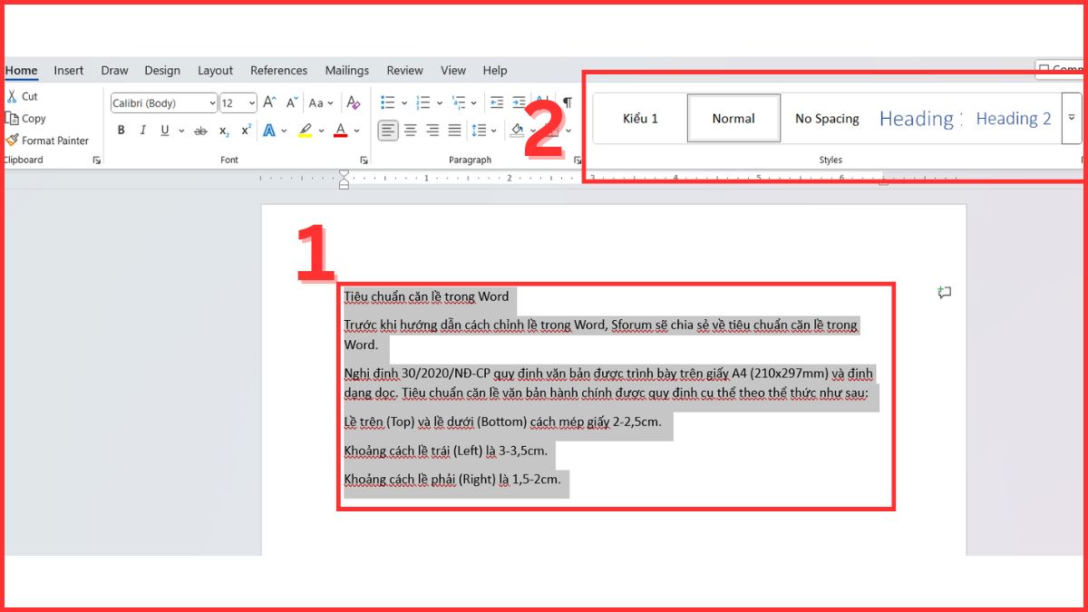 Kết hợp với Styles để định dạng toàn văn bản