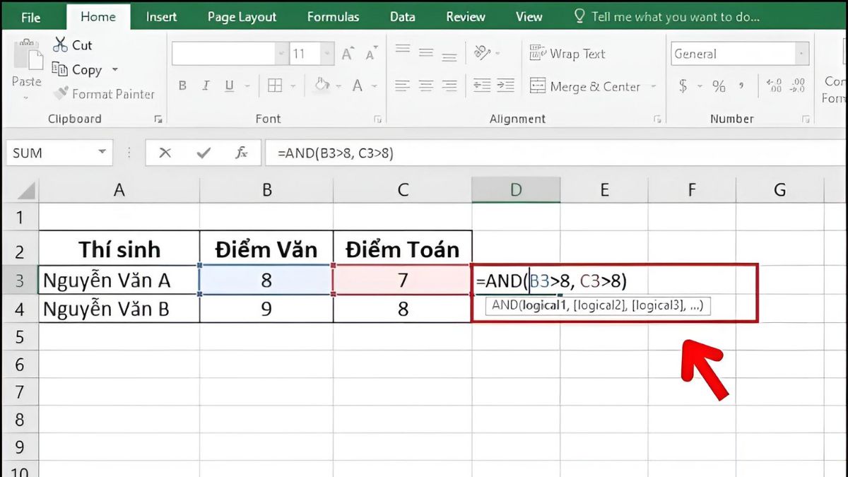 Hàm AND giúp kiểm tra đồng thời nhiều điều kiện