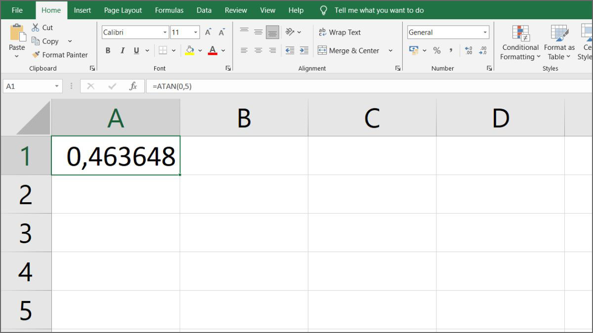 Cách sử dụng chỉ duy nhất hàm ATAN