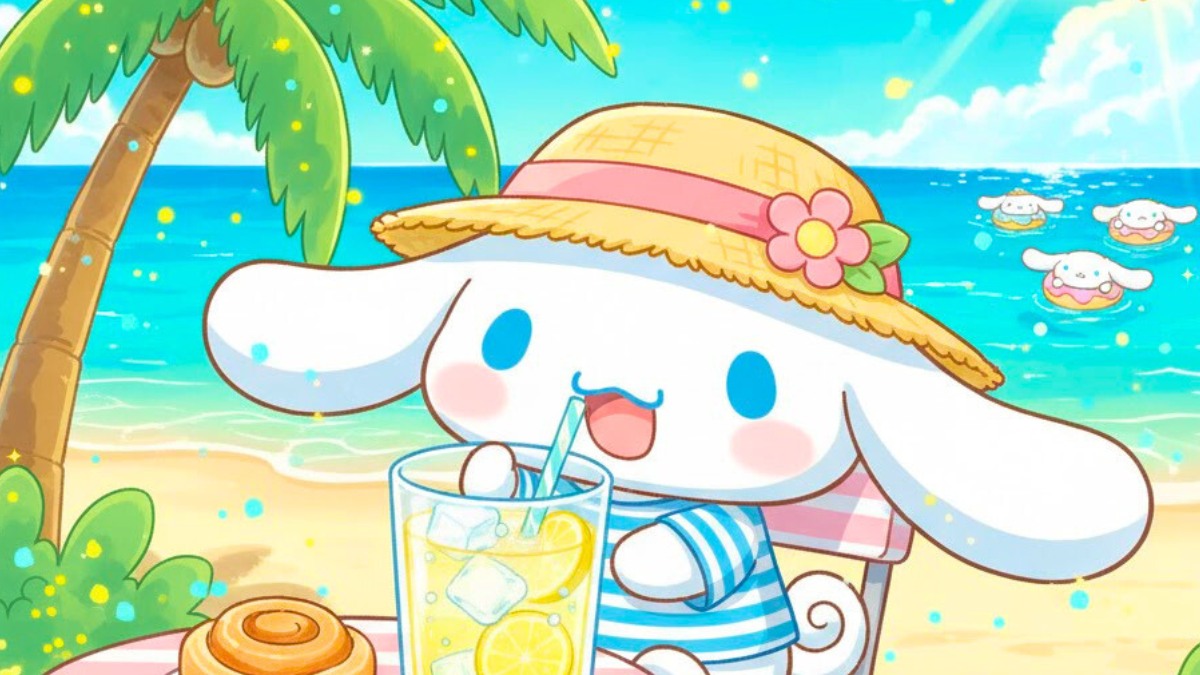 Hình nền máy tính Cinnamoroll đi biển mùa hè