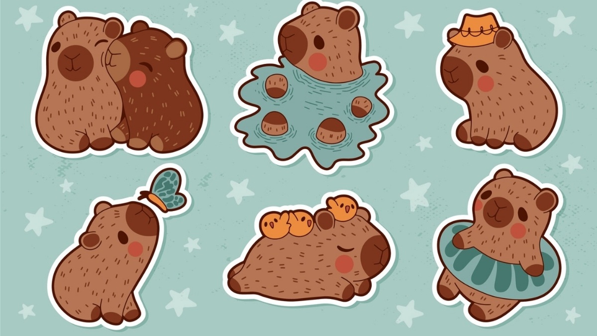 Hình nền máy tính Capybara cute vô tri