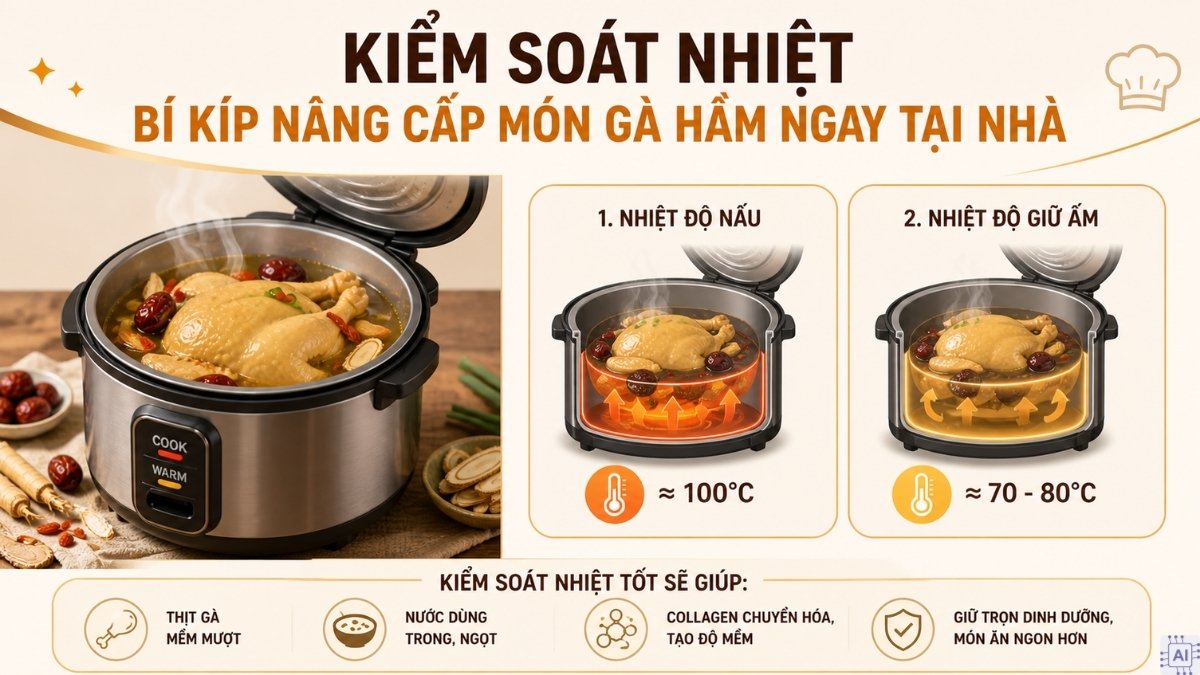Kiểm soát nhiệt - Bí kíp nâng cấp món gà hầm ngay tại nhà